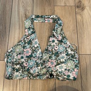 Cotton candy LA floral satin top part of a set NWT